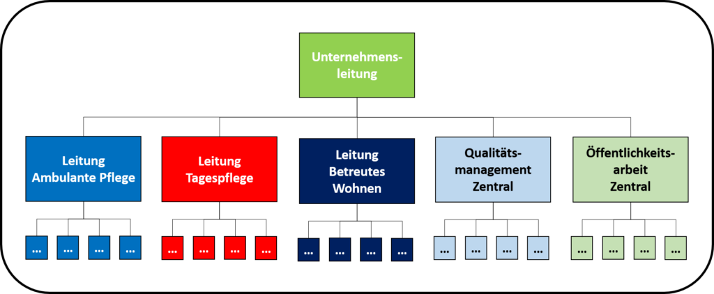 Organisationsmodelle Spartenorganisation mit Zentralbereichen